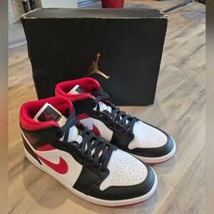 Jordan 1 White Gym Red Black Size 10.5